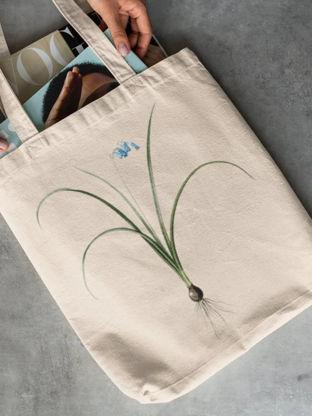 Brimeura Vintage Floral Print Graphic Canvas Tote Bag